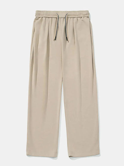 Men's Plus Size Drawstring Wide Leg Pants.
