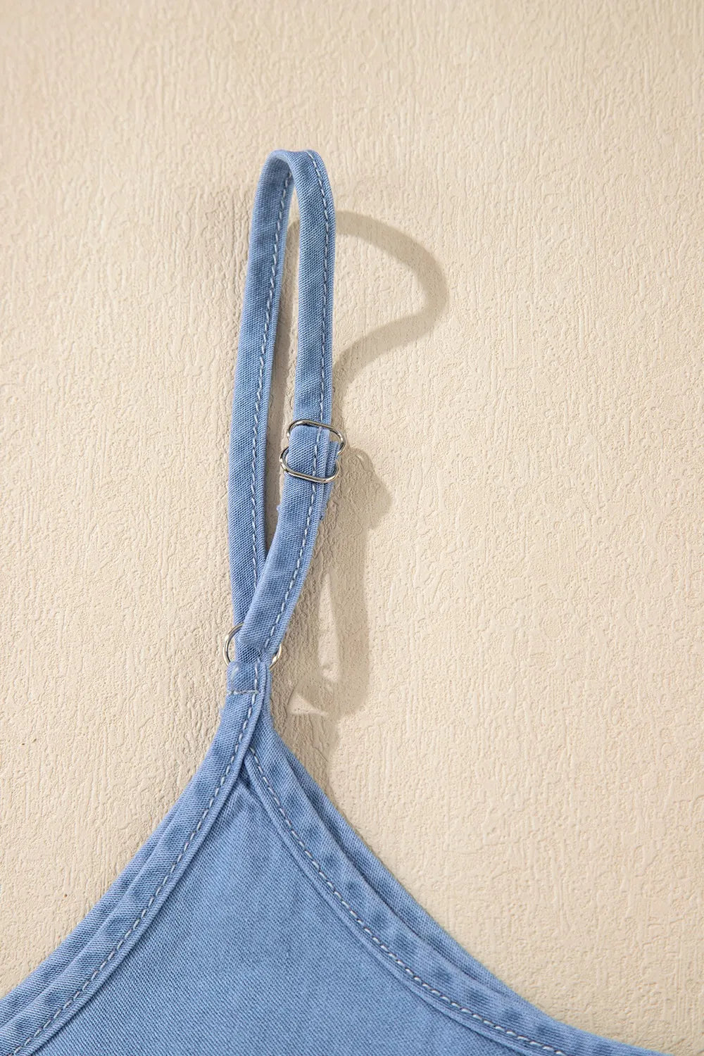 Ruffled Spaghetti Straps Denim Tank Top - Premium Women / Jeans & Denim from Trendsi - Just $28.70! Shop now at Handbags Specialist Headquarter