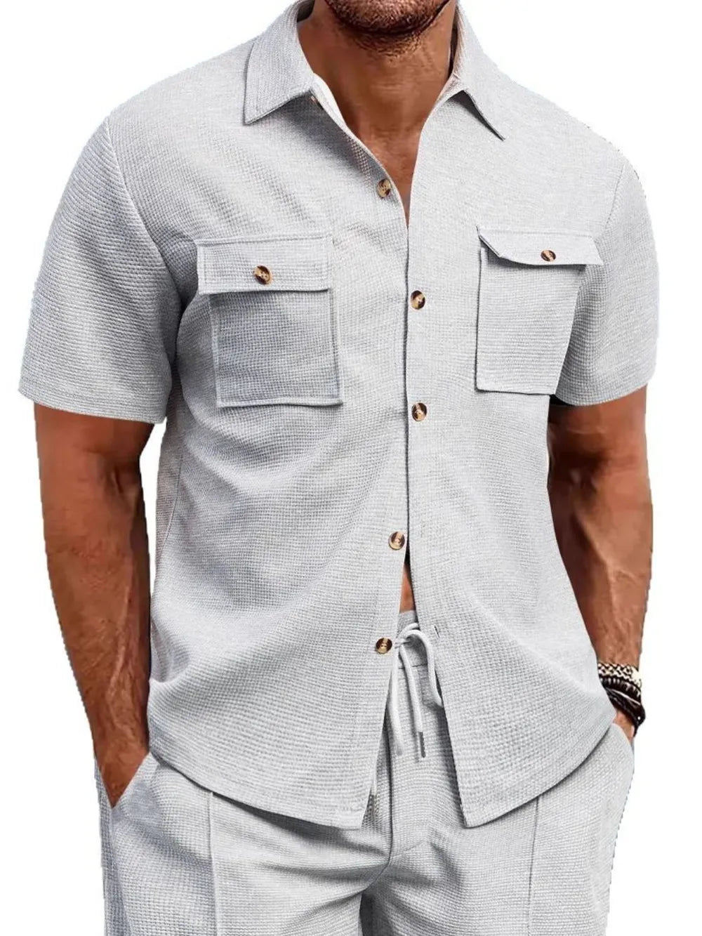 Men's Full Size Button Down Short Sleeve Shirt Plus Size - Premium Men's Shirt's from Trendsi - Just $30.50! Shop now at Handbags Specialist Headquarter