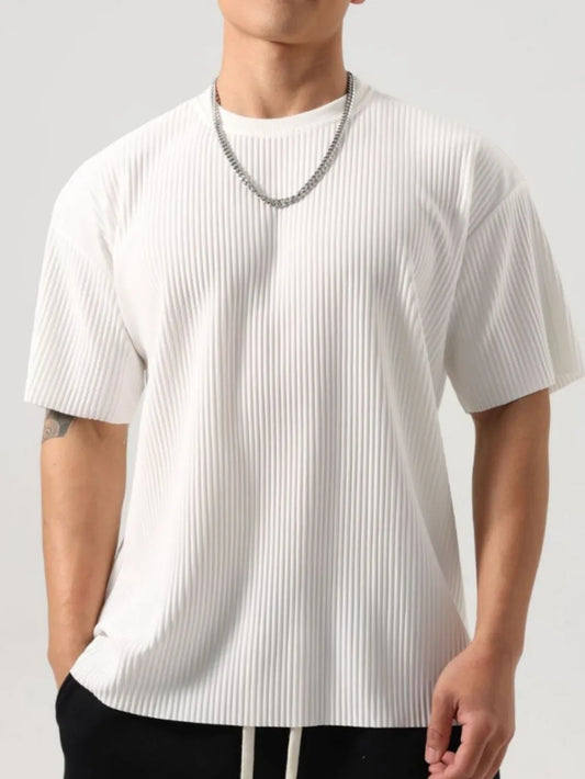 Men's Plus Size Round Neck Half Sleeve T-Shirt - Premium Men's T Shirt from Trendsi - Just $22.76! Shop now at Handbags Specialist Headquarter