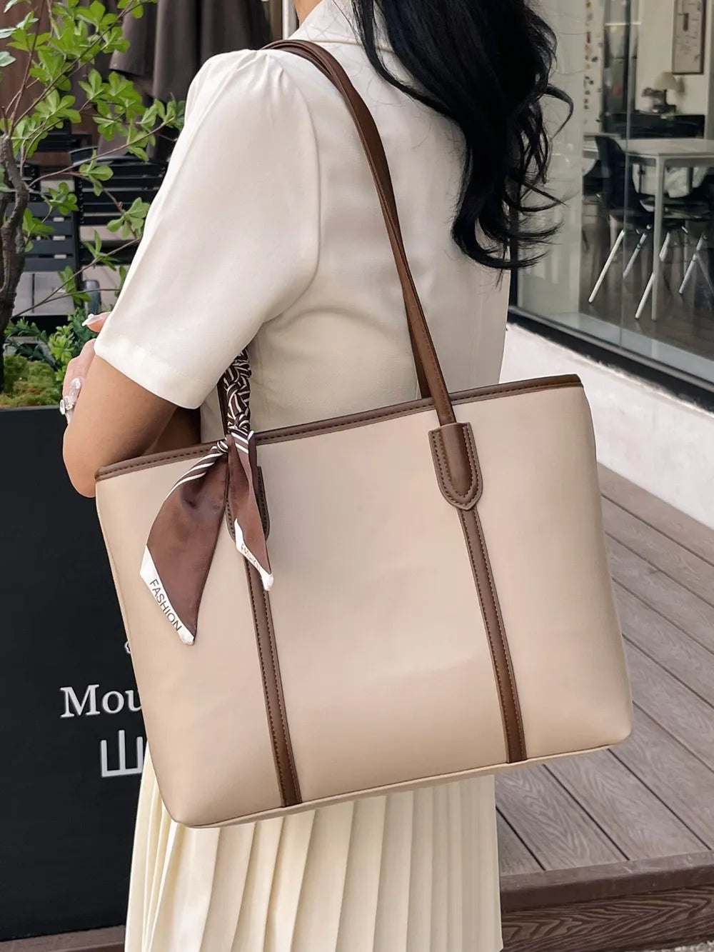 PU Leather Tote Bag - Premium Tote Bag from Trendsi - Just $35.99! Shop now at Handbags Specialist Headquarter
