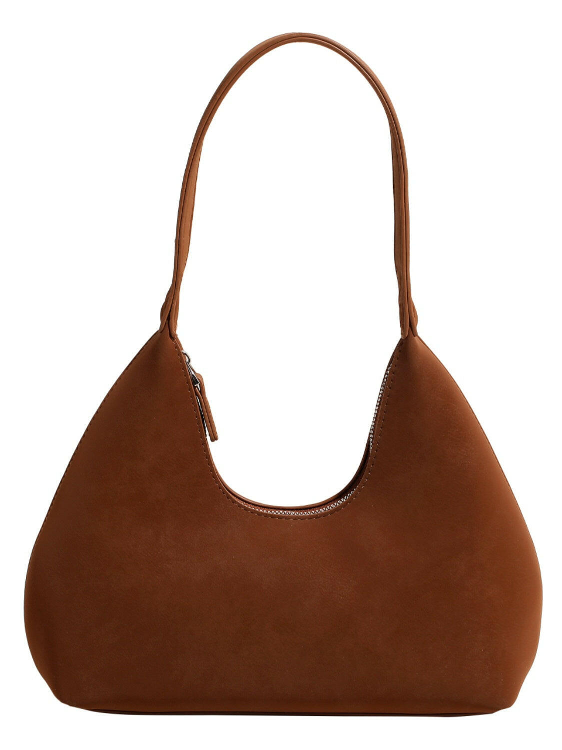 Suede Shoulder Bag with Zip.