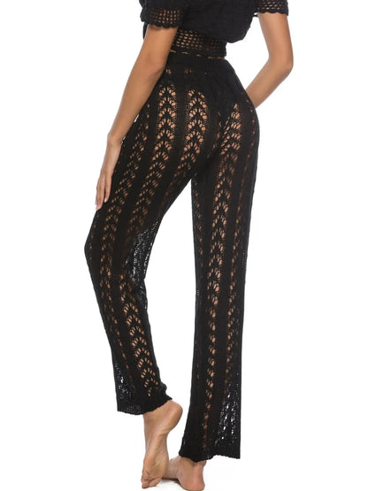 Cutout Drawstring High Waist Swim Pants - Premium Bottoms from Trendsi - Just $25! Shop now at Handbags Specialist Headquarter