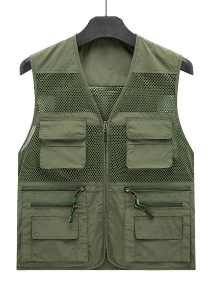 Men's Plus Size Zip Up Mesh Vest - Premium  from Trendsi - Just $45.32! Shop now at Handbags Specialist Headquarter