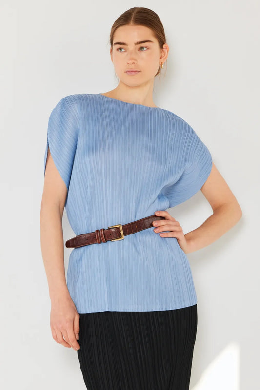 Marina West Swim Rib Pleated Oversized Dolman Sleeve Top - Premium Women / Jeans & Denim from Trendsi - Just $37.78! Shop now at Handbags Specialist Headquarter