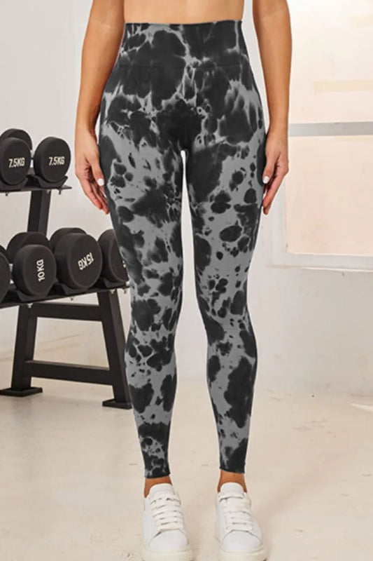 Tie-Dye High Waist Active Leggings - Premium Leggings from Trendsi - Just $47.70! Shop now at Handbags Specialist Headquarter