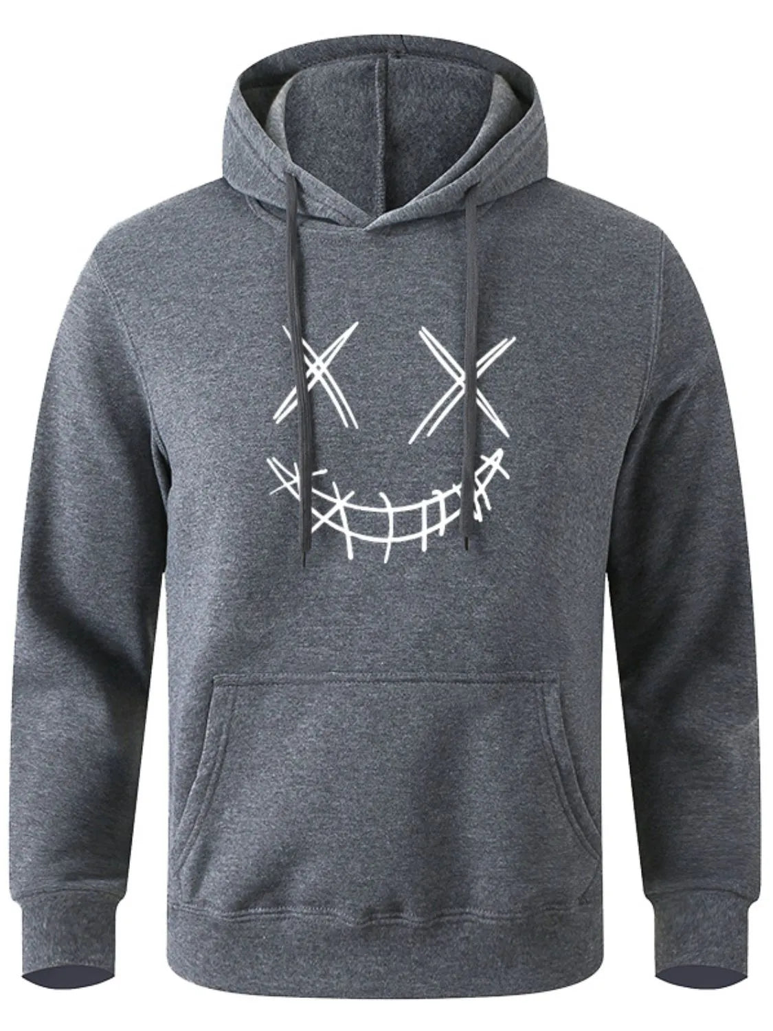 Men's Full Size Drawstring Graphic Long Sleeve Hoodie Plus Size - Premium Men's Sweatshirts from Trendsi - Just $22.56! Shop now at Handbags Specialist Headquarter