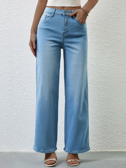 High Rise Wide Leg Jeans - Premium Women / Jeans & Denim from Trendsi - Just $35.86! Shop now at Handbags Specialist Headquarter