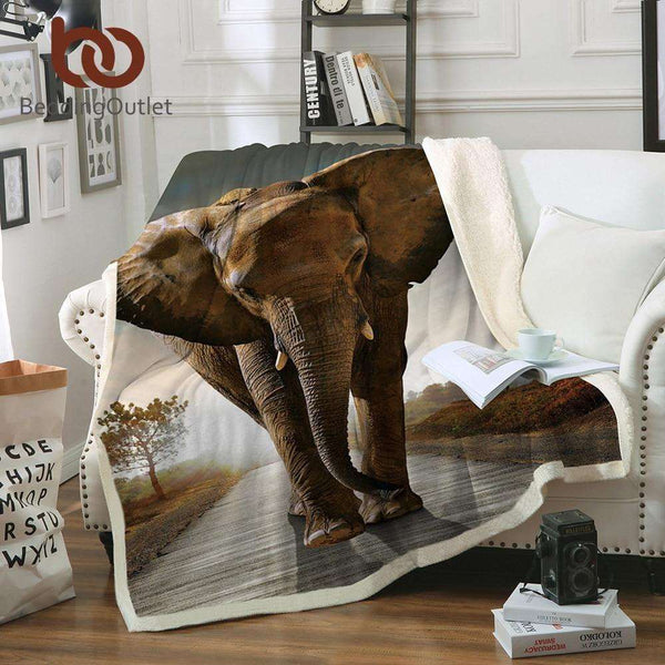 3d Elephant Throw Blanket Indian Bedclothes Sherpa Fleece Plush Blanket for Beds Animal cobertor para inverno - Premium  from BeddingOutlet - Just $38.99! Shop now at Handbags Specialist Headquarter