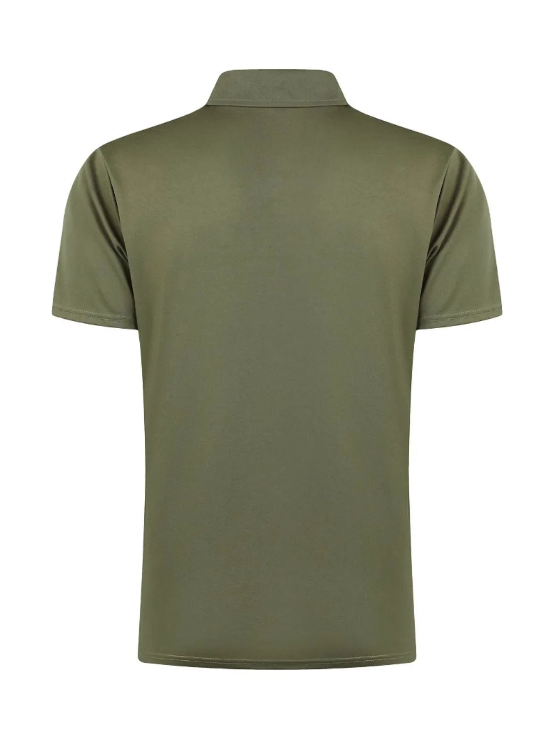 Men's Full Size Zip Collar Short Sleeve Polo Plus Size - Premium Men's Shirts from Trendsi - Just $29.92! Shop now at Handbags Specialist Headquarter