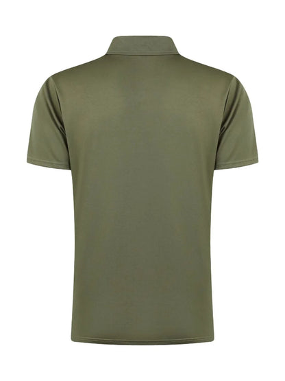 Men's Full Size Zip Collar Short Sleeve Polo Plus Size - Premium Men's Shirts from Trendsi - Just $29.92! Shop now at Handbags Specialist Headquarter