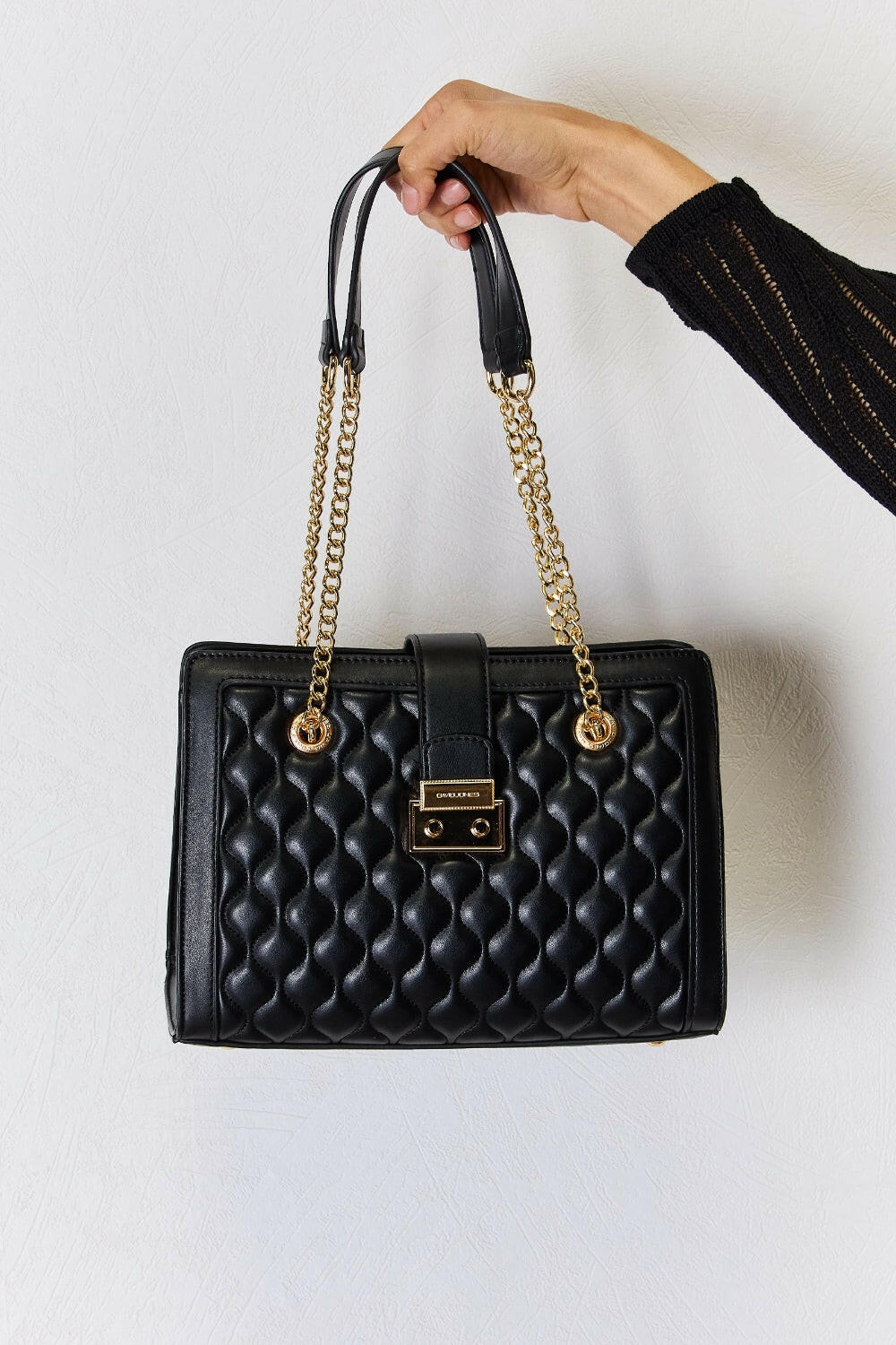 David Jones Quilted PU Leather Handbag.