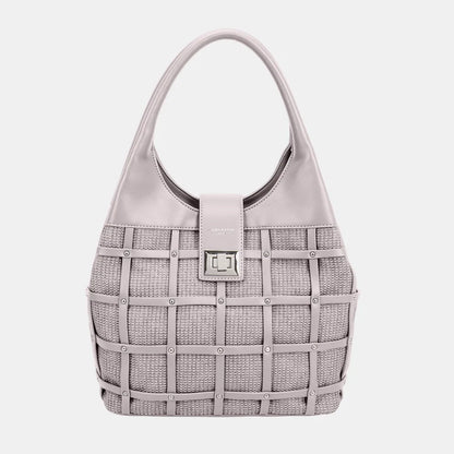 Stylish David Jones Rivet Decor Handbag - Trendsi - Premium Handbags from Trendsi - Just $44.99! Shop now at Handbags Specialist Headquarter