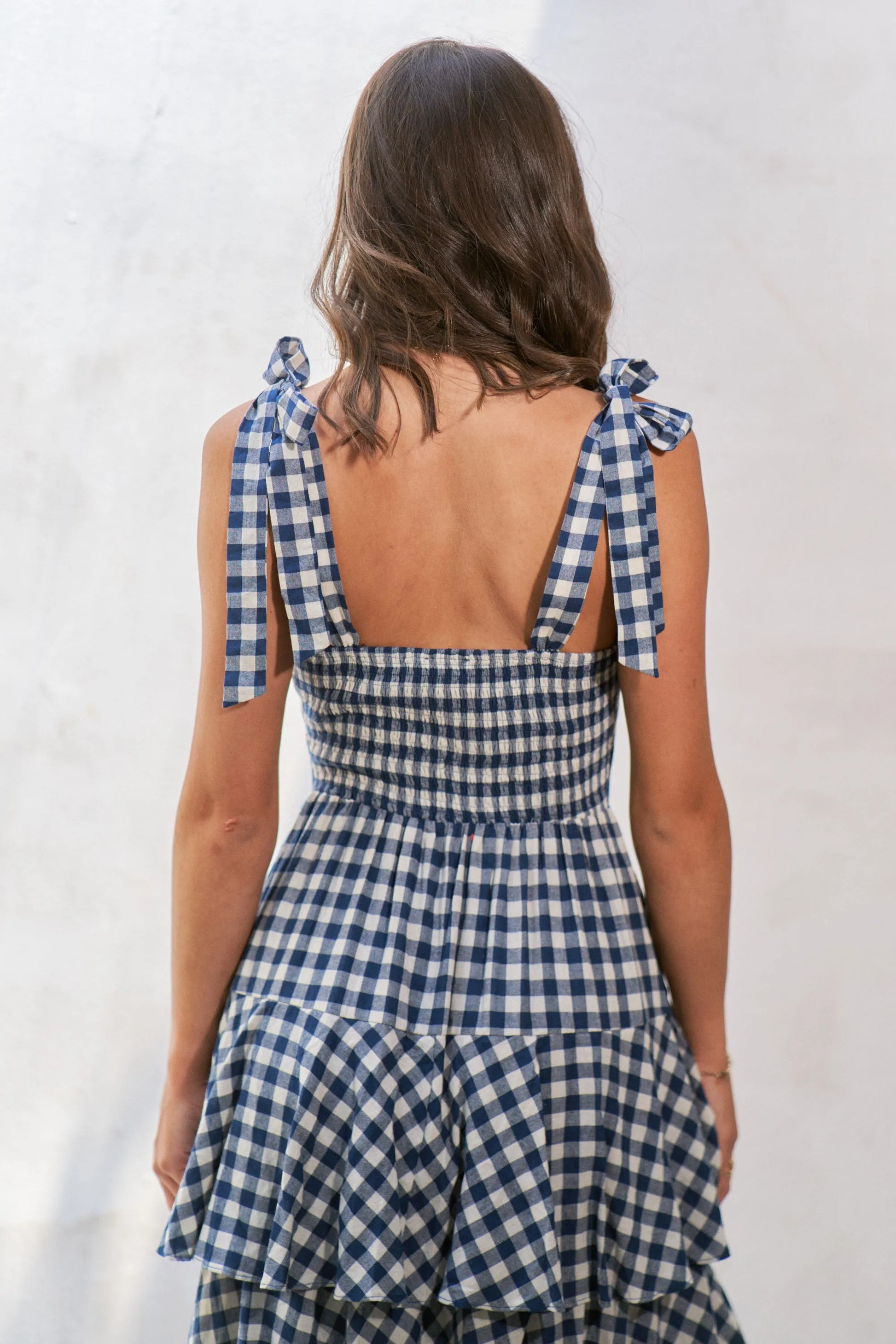 Jade By Jane Gingham Tiered Maxi Dress - Premium Maxi Dress from Trendsi - Just $84.99! Shop now at Handbags Specialist Headquarter