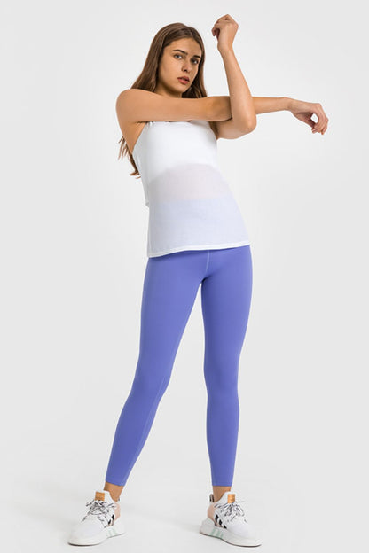 Millennia High Waist Ankle-Length Yoga Leggings - Premium Leggings from Trendsi - Just $62.76! Shop now at Handbags Specialist Headquarter