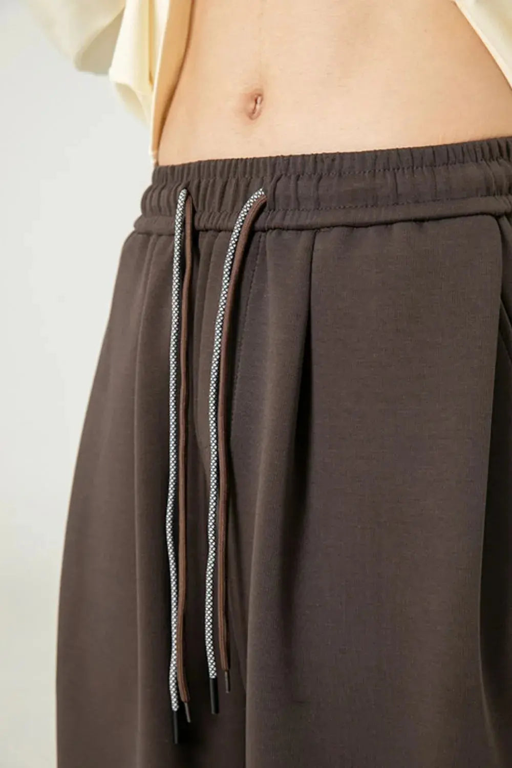 Men's Plus Size Drawstring Wide Leg Pants.