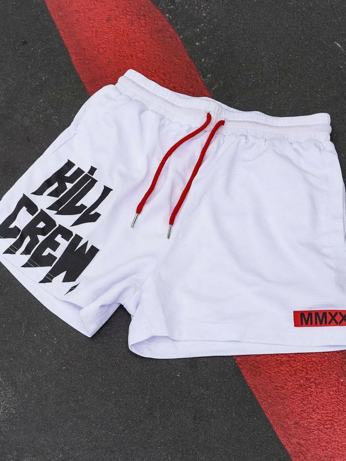 Men's Plus Size Letter Drawstring Shorts.