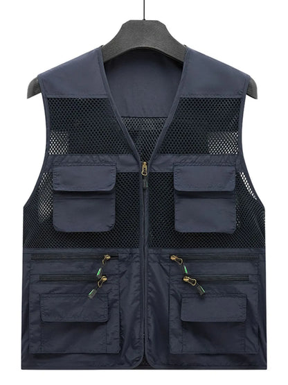 Men's Plus Size Zip Up Mesh Vest - Premium  from Trendsi - Just $45.32! Shop now at Handbags Specialist Headquarter