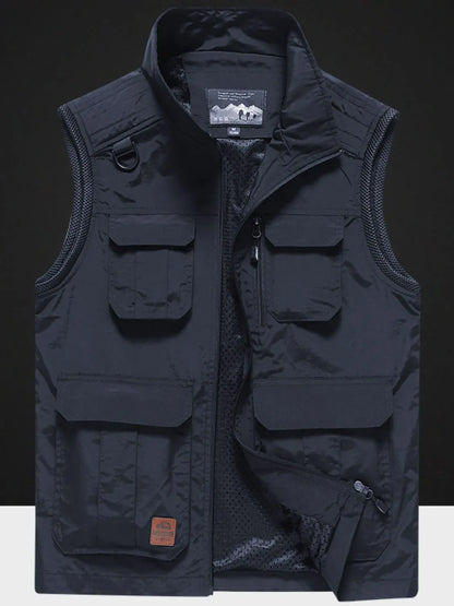Men's Plus Size Zip Up Vest with Pockets - Premium  from Trendsi - Just $48.52! Shop now at Handbags Specialist Headquarter