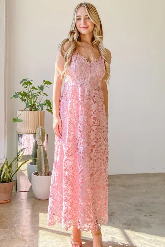 And The Why Lace Maxi Cami Dress - Premium Maxi Dress from Trendsi - Just $56.99! Shop now at Handbags Specialist Headquarter