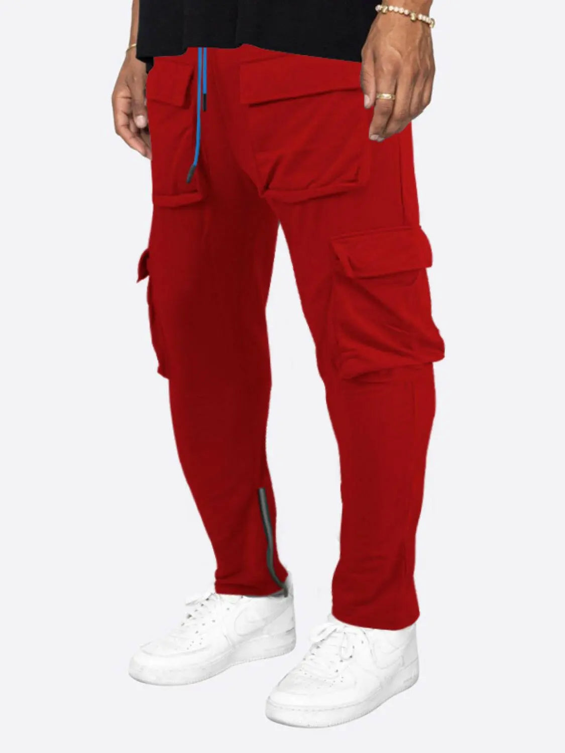 Men's Plus Size Solid Cargo Pants.