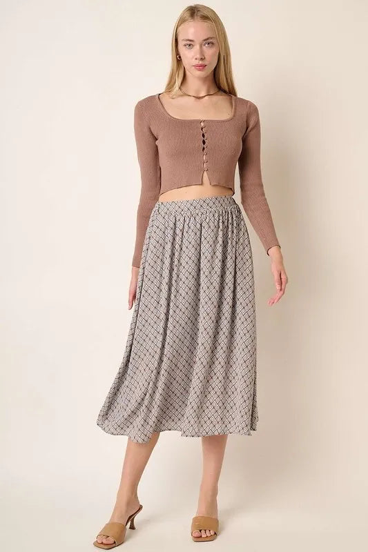 Mittoshop Printed Midi Skirt - Premium Skirts from Trendsi - Just $48.99! Shop now at Handbags Specialist Headquarter