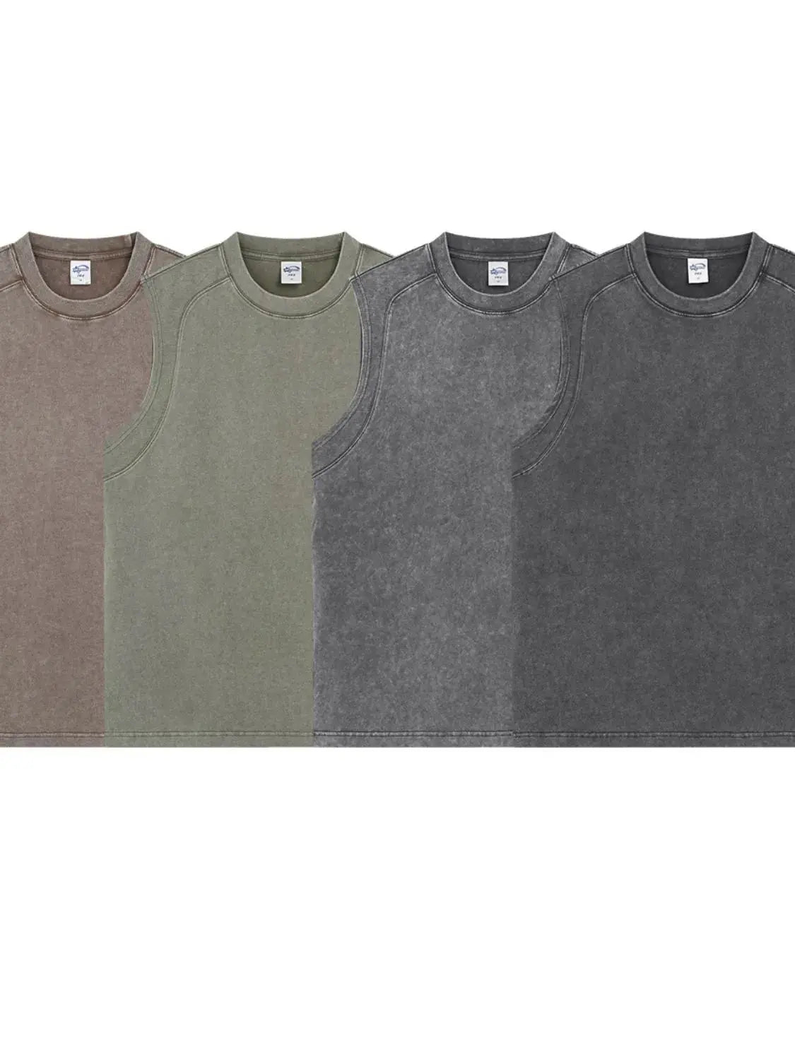 Men's Round Neck Solid Color Tank.