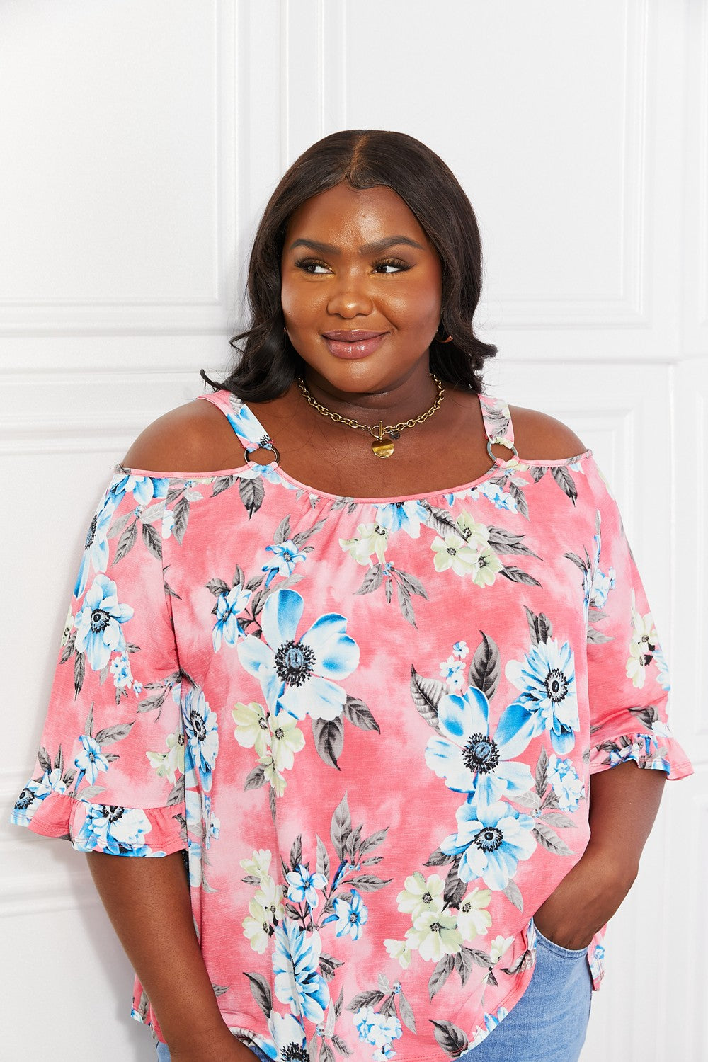 Sew In Love Full Size Fresh Take  Floral Cold-Shoulder Top - Premium Women / Jeans & Denim from Trendsi - Just $42! Shop now at Handbags Specialist Headquarter