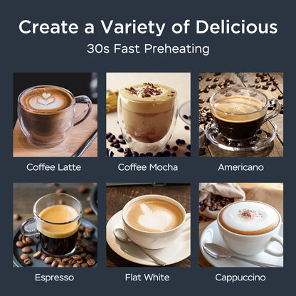GeekCraft 20-Bar Espresso & Milk Frother Station