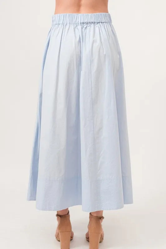 And The Why A-line Flowing Elastic Back Midi Skirt - Premium Bottoms from Trendsi - Just $57.72! Shop now at Handbags Specialist Headquarter