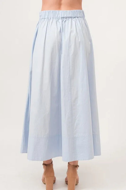 And The Why A-line Flowing Elastic Back Midi Skirt - Premium Bottoms from Trendsi - Just $57.72! Shop now at Handbags Specialist Headquarter