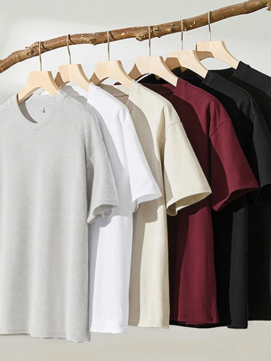 Men's Plus Size Round Neck Half Sleeve T-Shirt - Premium Men's T Shirt from Trendsi - Just $22.60! Shop now at Handbags Specialist Headquarter
