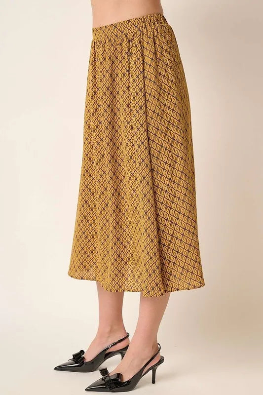 Mittoshop Printed Midi Skirt - Premium Skirts from Trendsi - Just $48.99! Shop now at Handbags Specialist Headquarter