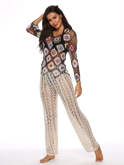 Cutout Drawstring High Waist Swim Pants - Premium Bottoms from Trendsi - Just $25! Shop now at Handbags Specialist Headquarter