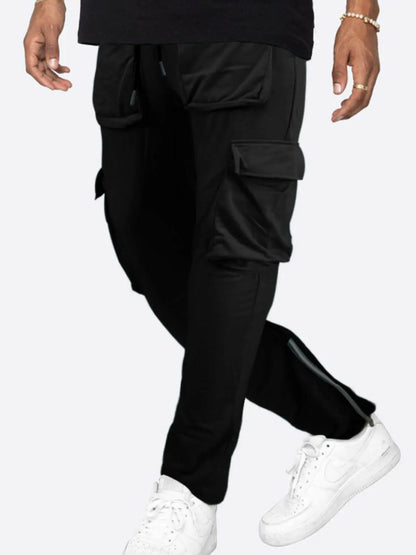 Men's Plus Size Solid Cargo Pants.