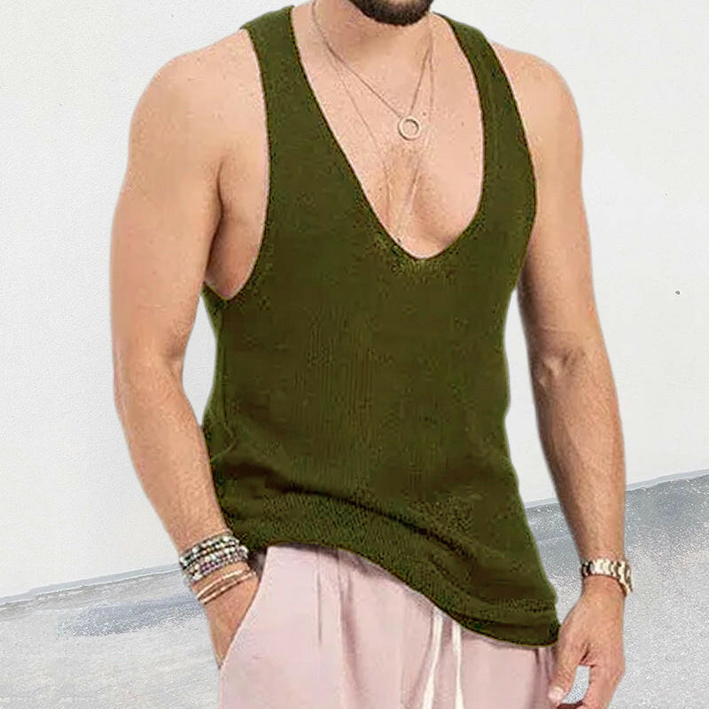 Men's Scoop Neck Knit Tank.