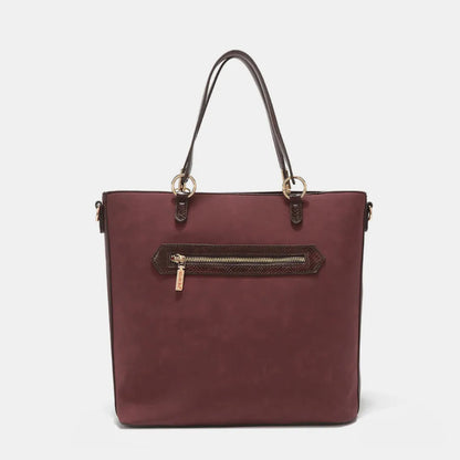 Nicole Lee USA Metallic Stitching Embroidery Inlaid Rhinestone Tote Bag - Premium Tote Bag from Trendsi - Just $64.99! Shop now at Handbags Specialist Headquarter