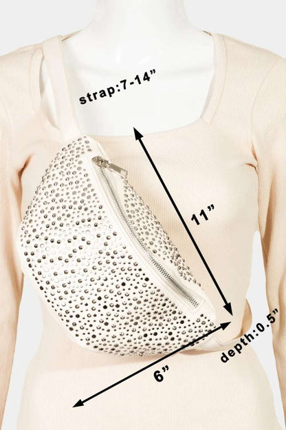 Fame Studded Crossbody Bag - Premium Crossbody Bag from Trendsi - Just $38.99! Shop now at Handbags Specialist Headquarter