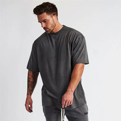 Men's Plus Size Round Neck Half Sleeve T-Shirt - Premium Men's T Shirt from Trendsi - Just $21.52! Shop now at Handbags Specialist Headquarter