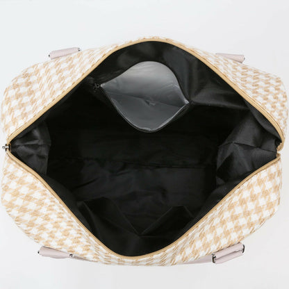 Houndstooth Canvas Travel Bag.