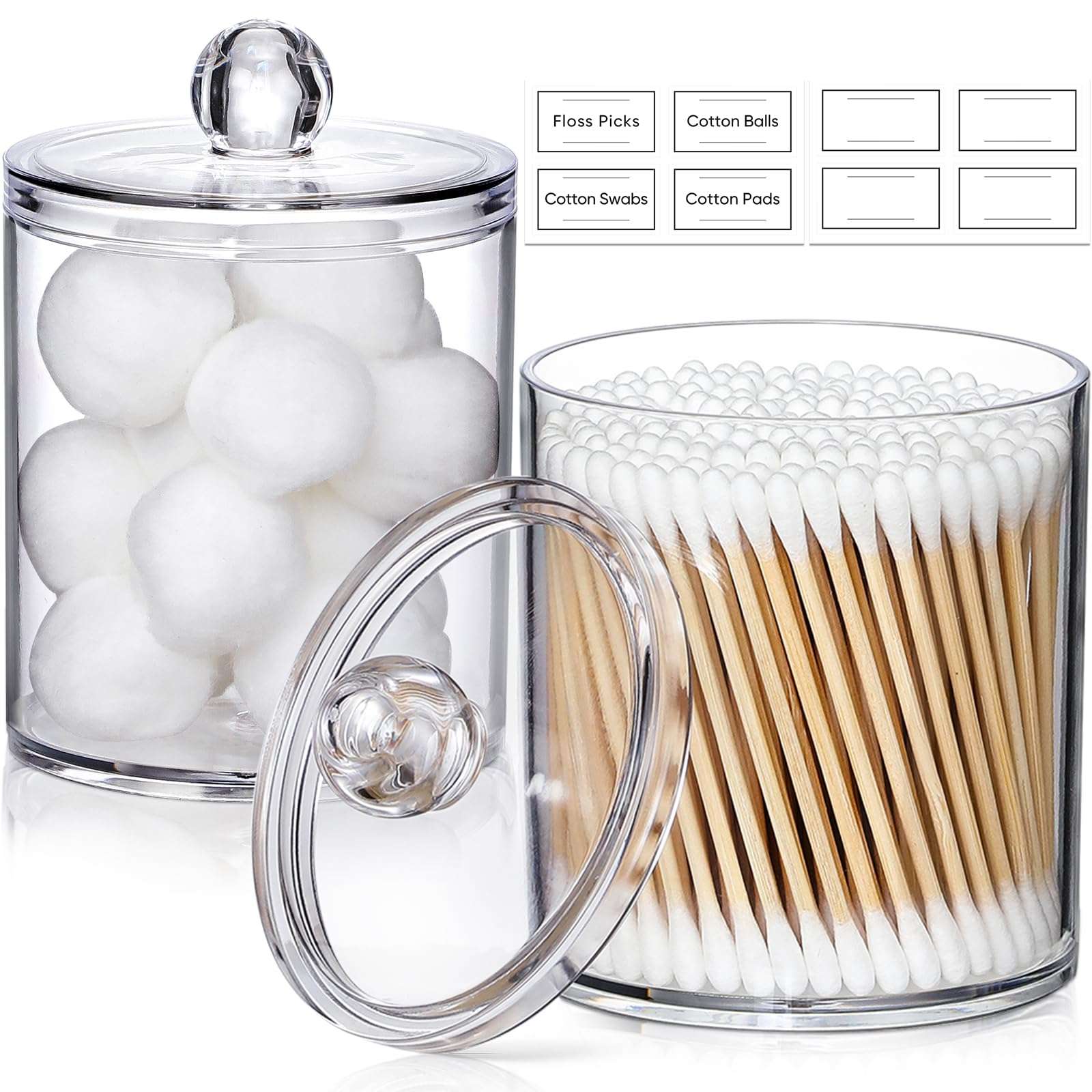 Clear Acrylic Qtip Dispenser Set - 4 Pack - Handbags Specialist Headquarter
