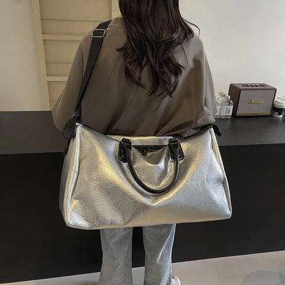 PU Leather Oversize Travel Bag - Premium travel-bag from Trendsi - Just $50.99! Shop now at Handbags Specialist Headquarter
