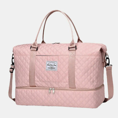 Diamond Grid Oxford Cloth Oversize Travel Bag - Premium travel-bag from Trendsi - Just $44.99! Shop now at Handbags Specialist Headquarter