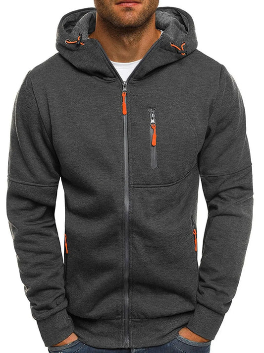 Men's Full Size Zip Up Long Sleeve Hoodie Plus Size - Premium  from Trendsi - Just $22.30! Shop now at Handbags Specialist Headquarter
