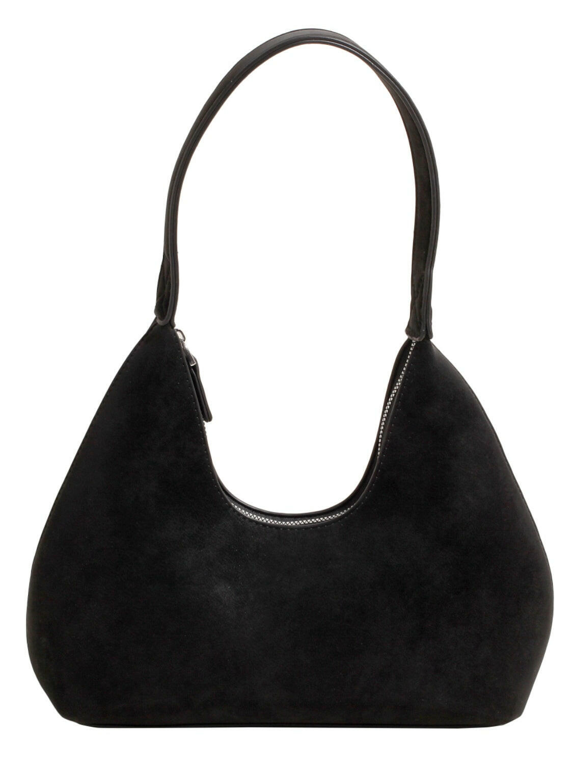Suede Shoulder Bag with Zip.