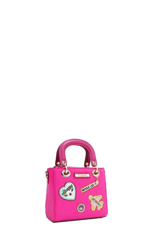 Nicole Lee USA Color Patch Handbag with Top Handle - Premium Tote Bag from Trendsi - Just $73.99! Shop now at Handbags Specialist Headquarter