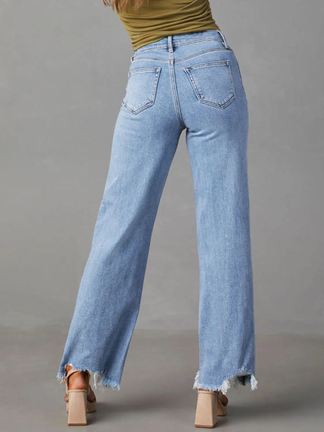 Raw Hem Loose Fit Jeans - Premium Women / Jeans & Denim from Trendsi - Just $33.98! Shop now at Handbags Specialist Headquarter