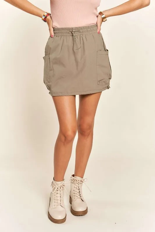 ADORA Drawstring Skort with Pockets - Premium Bottoms from Trendsi - Just $37.70! Shop now at Handbags Specialist Headquarter
