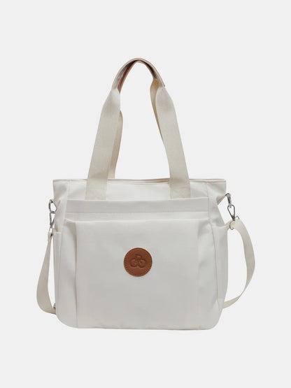 Nylon Solid Color Tote Bag - Premium Tote Bag from Trendsi - Just $31.99! Shop now at Handbags Specialist Headquarter