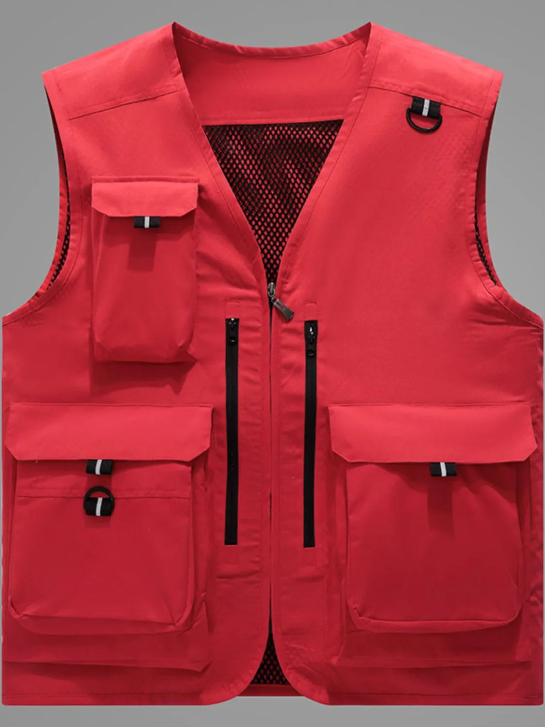 Men's Plus Size Zip Up V-Neck Vest - Premium Men's zip up vest from Trendsi - Just $43.42! Shop now at Handbags Specialist Headquarter